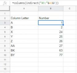 How to Convert Column Number to Letter in Google Sheets