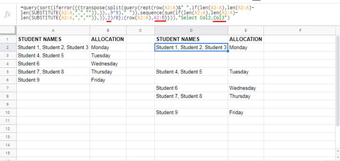 Count Words and Insert Blank Rows in Google Sheets - Two Column Data