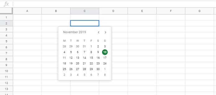 How To Get Date Picker In Blank Cell In Google Sheets