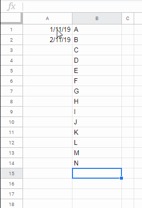 Sequential dates using fill handle
