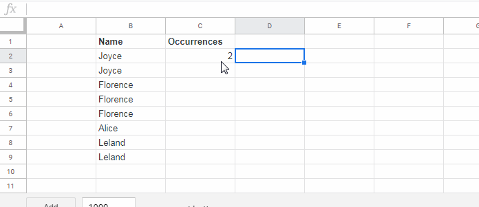 Count of Occurrences in Each Row in Google Sheets - Non-Array Formula