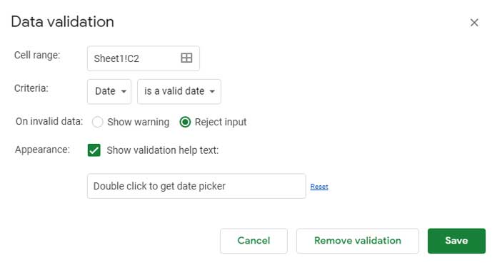 How To Get Date Picker In Blank Cell In Google Sheets