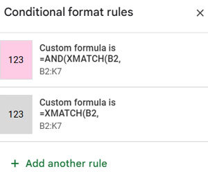 Google Sheets highlighting tied values in a different color for better distinction