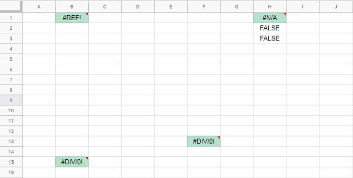 Highlight All Error Cells in Google Sheets