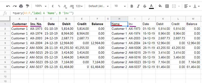 Format Labels in Query