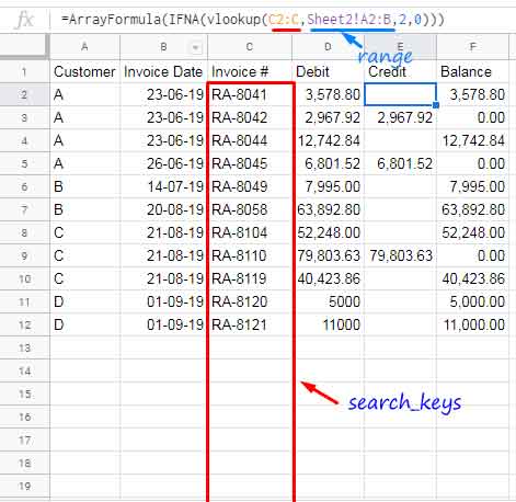 Matching Receipt of Single Payment Using Vlookup