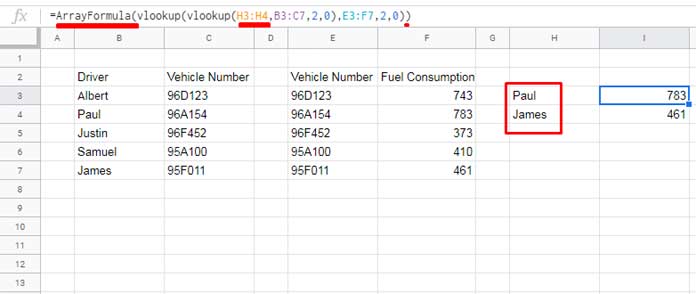 Vlookup imbriqué dans Google Sheets et deux search_keys