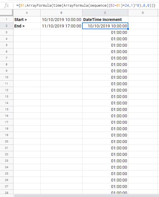 Running Sum Time Values