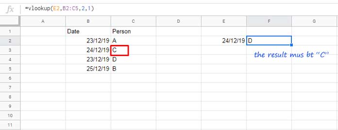 Vlookup Returns Wrong Result in Google Sheets