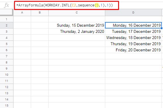 Populate 'n' Work Dates from a Start Date
