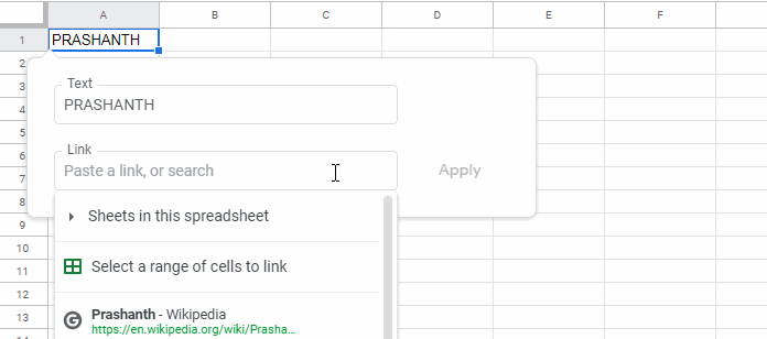 Shortcut to Hyperlink to an Email Address in Google Sheets