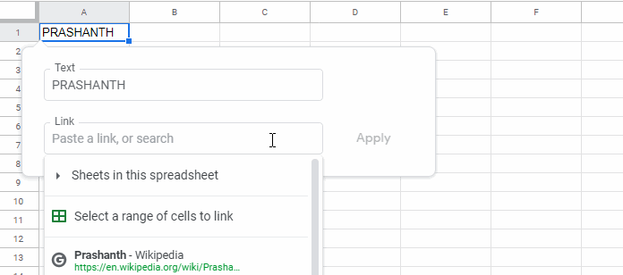 Shortcut to Create a Hyperlink to an Email Address in Google Sheets