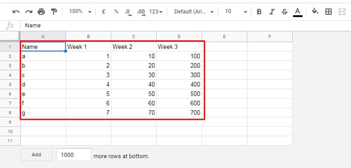 Sample Data for Importing