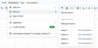 List of Macros for Increasing and Decreasing Indentation Shortcuts