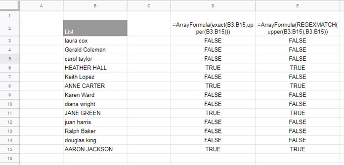 Exact and Regexmatch to Extract Text in Upper, Small and Proper Case