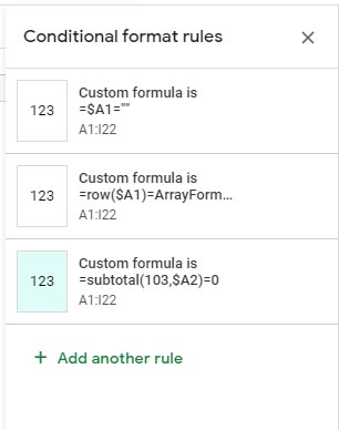 Formula rules as per their order to follow