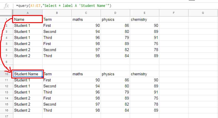 Label Clause in Single Column in Google Sheets Query