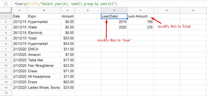 Label Clause in Scalar Functions in Google Sheets Query