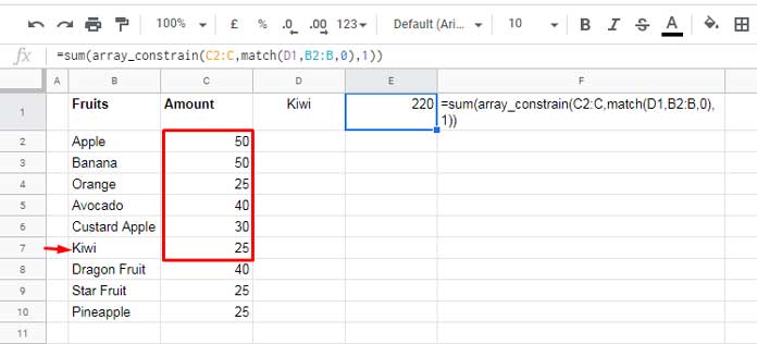 Search a Value and Sum up to That Row in an Unsorted Column