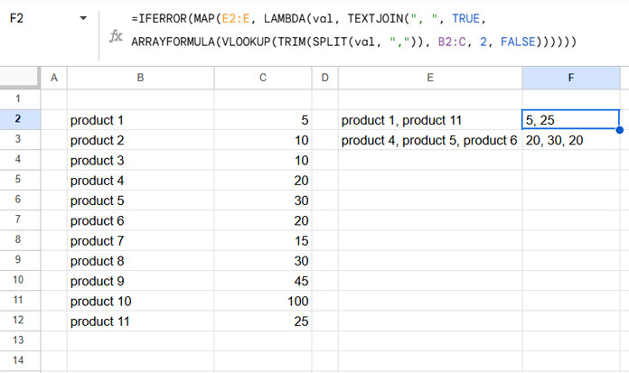 VLOOKUP with Comma-Separated Search Keys – Multiple Criteria