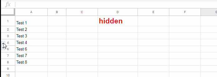 Checking whether a row is hidden or visible in Google Sheets