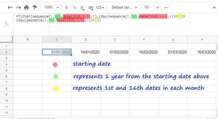 Bimonthly - Formula Explanation