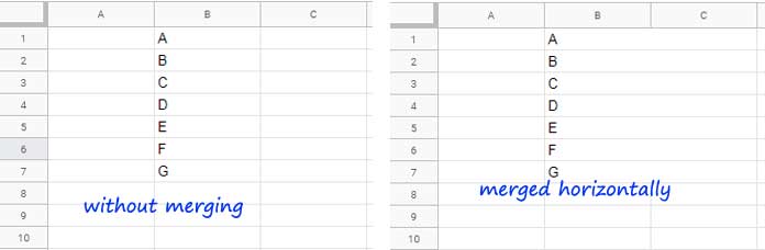 Merging Cells Horizontally in Sheets