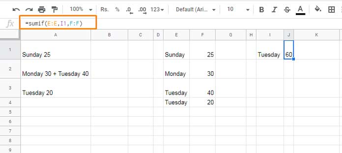 SUMIF in a Text and Number (Single) Column in Google Sheets