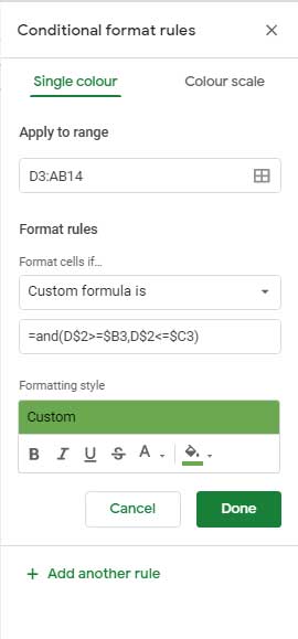 Custom Formula for Task Highlighting