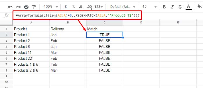 Regexmatch Exact Match - Single Condition