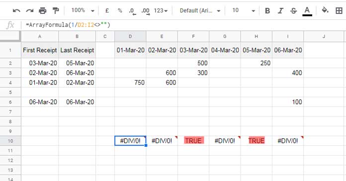 Lookup Last Non-Empty Cell - Google Sheets