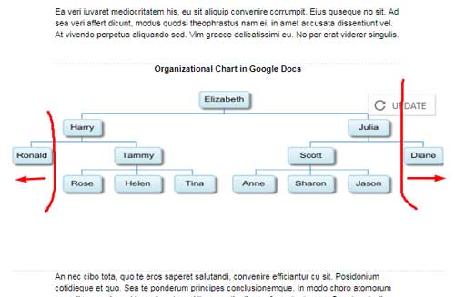 different margins on first page google docs