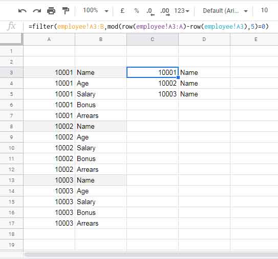 Filter to Import Every Nth Row in Google Sheets Using Query or Filter