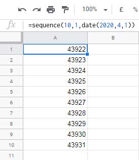 Sequence and To_Date Spreadsheet Function