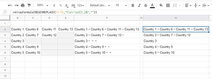 Removing Consecutive Delimiters from the End of Texts in Google Sheets