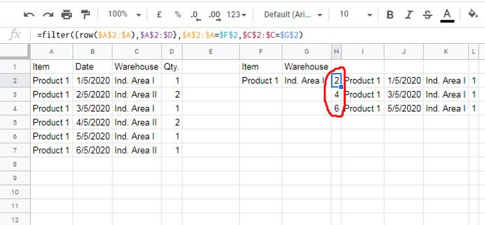 Row Numbers with Filter Result