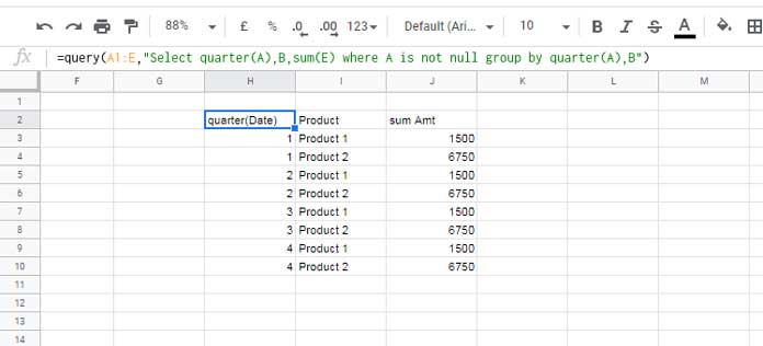 Query summary - Q1, Q2, Q3, and Q4 wise