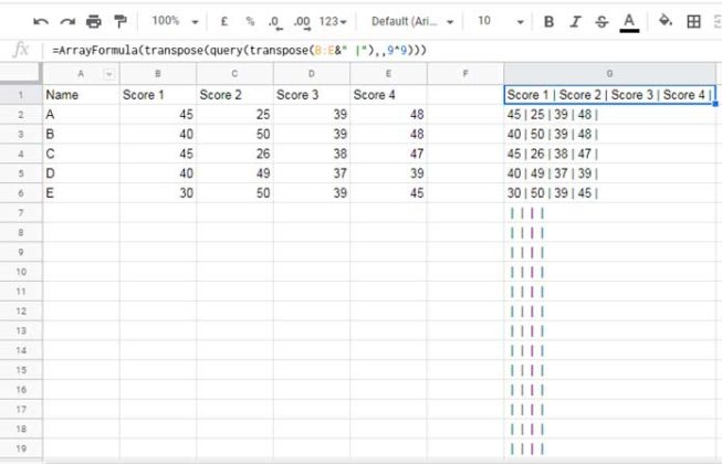 Query to Combine Columns and Adding Separators in Google Sheets