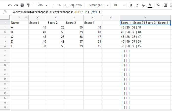 Issue of Separators in Query Combined Columns