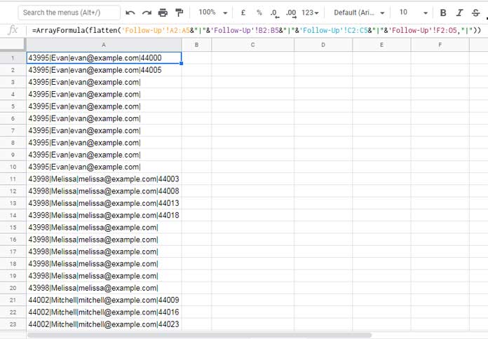 Sch Table before Formatting