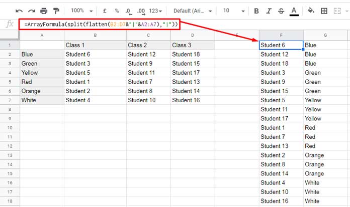 Vlookup Search Key in a Matrix to Single Column
