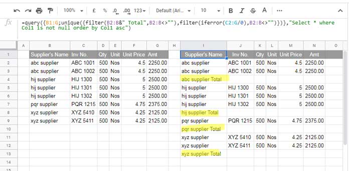 Adding Total Row Below Each Category without Total