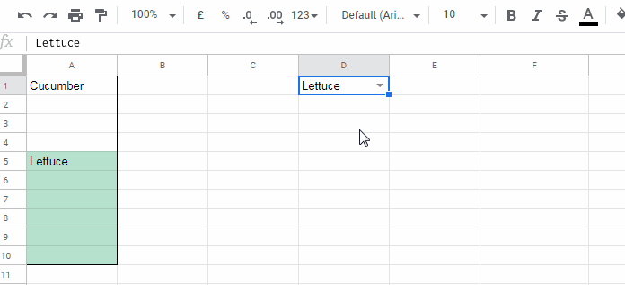 Example to Highlight Blank Cells Using Value from Cell Above