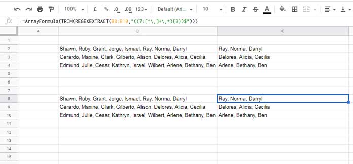 Regexextract N Values from the End of a String