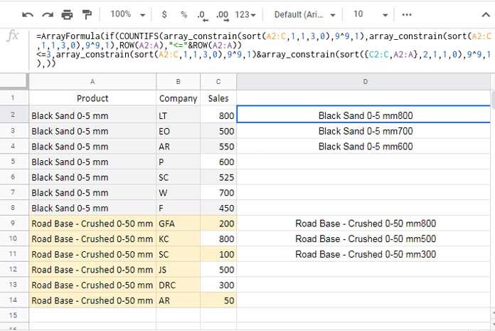 Values to Select Top 3 in Each Group in Pivot Table Report