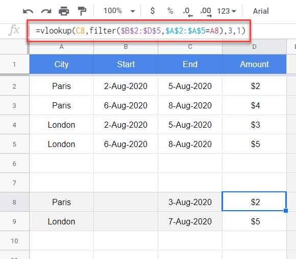 City and Date Criteria in Lookup