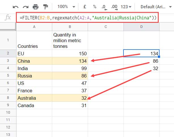 Filter Alternative to Regexmatch in Averageif in Google Sheets