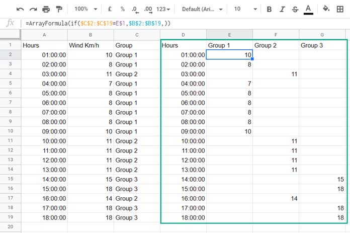 Formatting Data to Add Conditional Coloring to Scatter Plot in Google Sheets