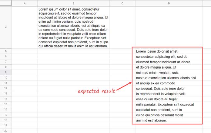 Example to split a text after every nth word in Google Sheets