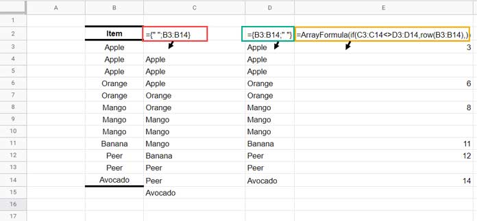 Formula Explanation - Two Arrays